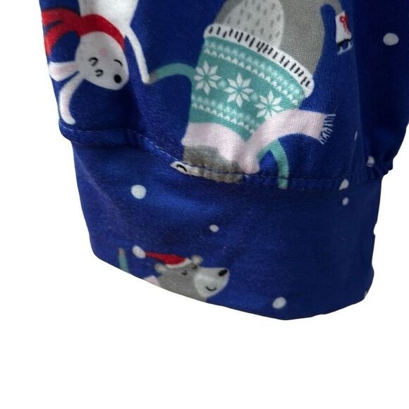 Secret Treasures winter fun print on blue soft pajama top XL - Picture 9 of 11